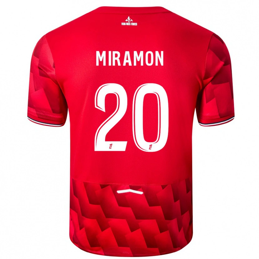 Danxen Kvinder Ignacio Miramón #20 Rød Hvid Hjemmebane Spillertrøjer 2025/26 Trøje T-Shirt