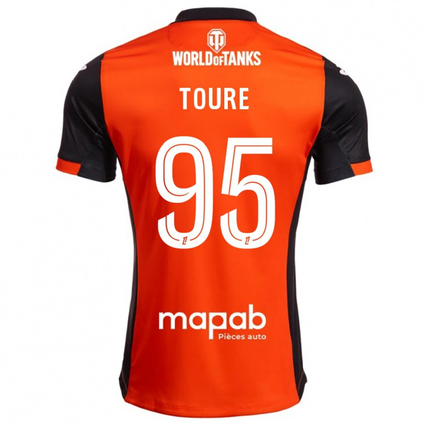 Danxen Kvinder Isaak Touré #95 Sort Orange Hjemmebane Spillertrøjer 2025/26 Trøje T-Shirt