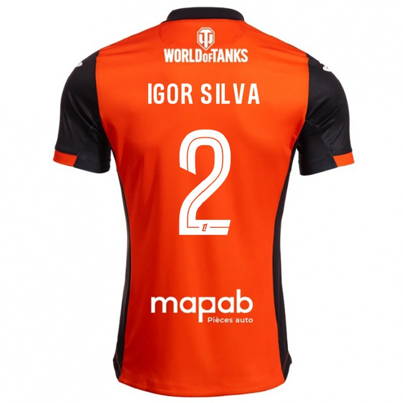 Danxen Kvinder Igor Silva #2 Sort Orange Hjemmebane Spillertrøjer 2025/26 Trøje T-Shirt