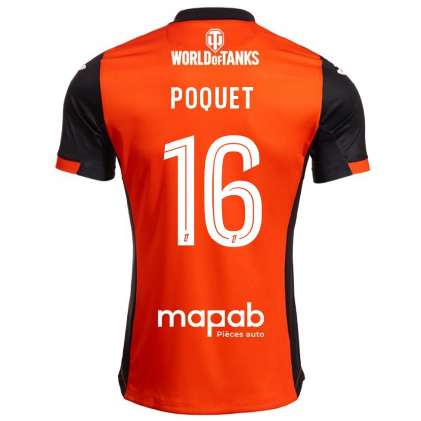 Danxen Kvinder Camille Poquet #16 Sort Orange Hjemmebane Spillertrøjer 2025/26 Trøje T-Shirt