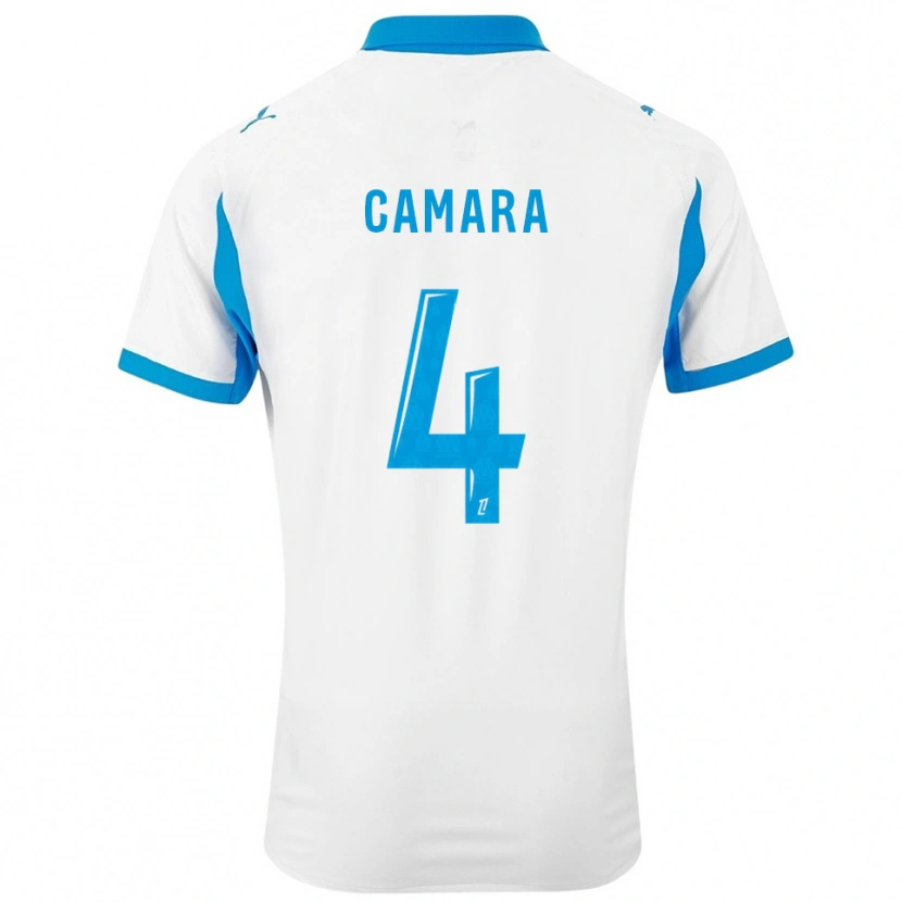 Danxen Kvinder Fodé Camara #4 Hvid Himmelblå Hjemmebane Spillertrøjer 2025/26 Trøje T-Shirt