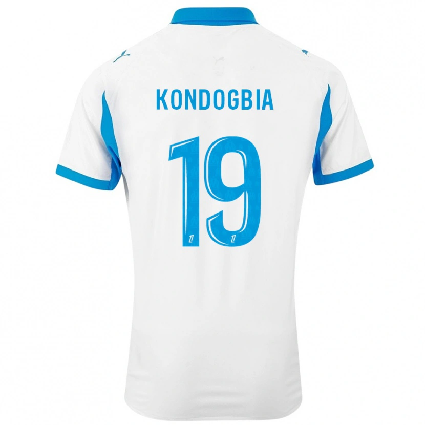 Danxen Kvinder Geoffrey Kondogbia #19 Hvid Himmelblå Hjemmebane Spillertrøjer 2025/26 Trøje T-Shirt