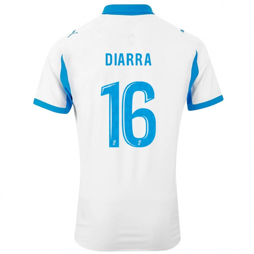 Danxen Kvinder Cheick Diarra #16 Hvid Himmelblå Hjemmebane Spillertrøjer 2025/26 Trøje T-Shirt