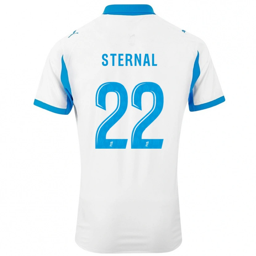 Danxen Kvinder Enzo Sternal #22 Hvid Himmelblå Hjemmebane Spillertrøjer 2025/26 Trøje T-Shirt