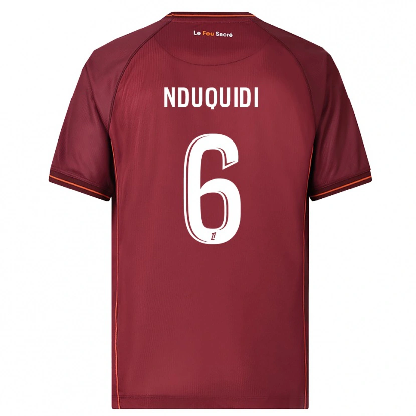Danxen Kvinder Joseph Nduquidi #6 Bordeaux Hvid Hjemmebane Spillertrøjer 2025/26 Trøje T-Shirt
