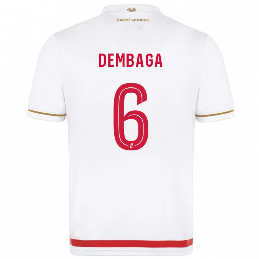 Danxen Kvinder Boubakar Dembaga #6 Rød Hvid Hjemmebane Spillertrøjer 2025/26 Trøje T-Shirt