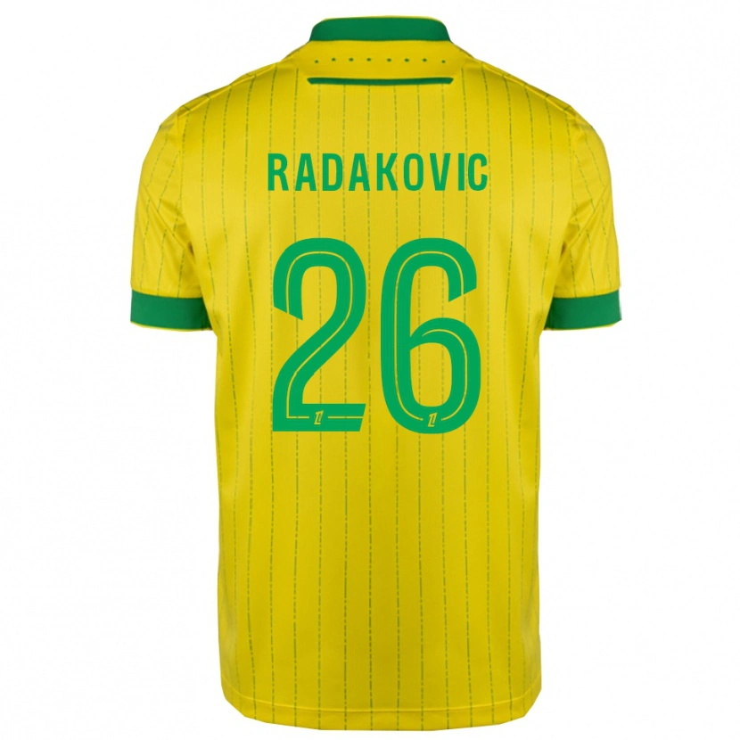 Danxen Kvinder Uros Radakovic #26 Gul Grøn Hjemmebane Spillertrøjer 2025/26 Trøje T-Shirt