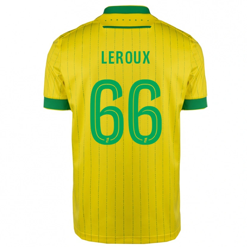 Danxen Kvinder Louis Leroux #66 Gul Grøn Hjemmebane Spillertrøjer 2025/26 Trøje T-Shirt