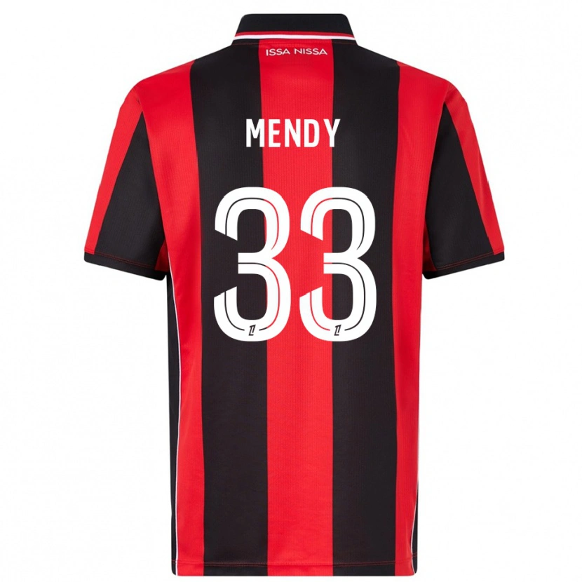 Danxen Kvinder Antoine Mendy #33 Rød Sort Hjemmebane Spillertrøjer 2025/26 Trøje T-Shirt