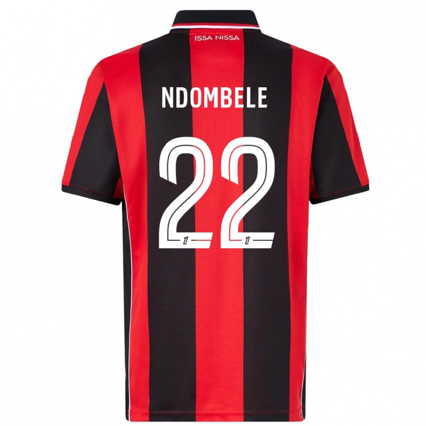 Danxen Kvinder Tanguy Ndombélé #22 Rød Sort Hjemmebane Spillertrøjer 2025/26 Trøje T-Shirt