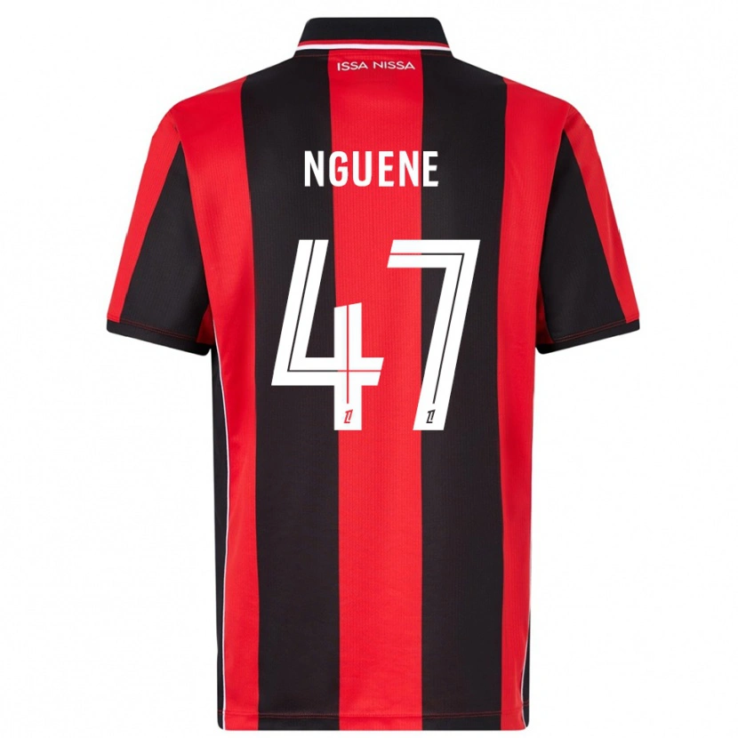 Danxen Kvinder Bernard Nguene #47 Rød Sort Hjemmebane Spillertrøjer 2025/26 Trøje T-Shirt