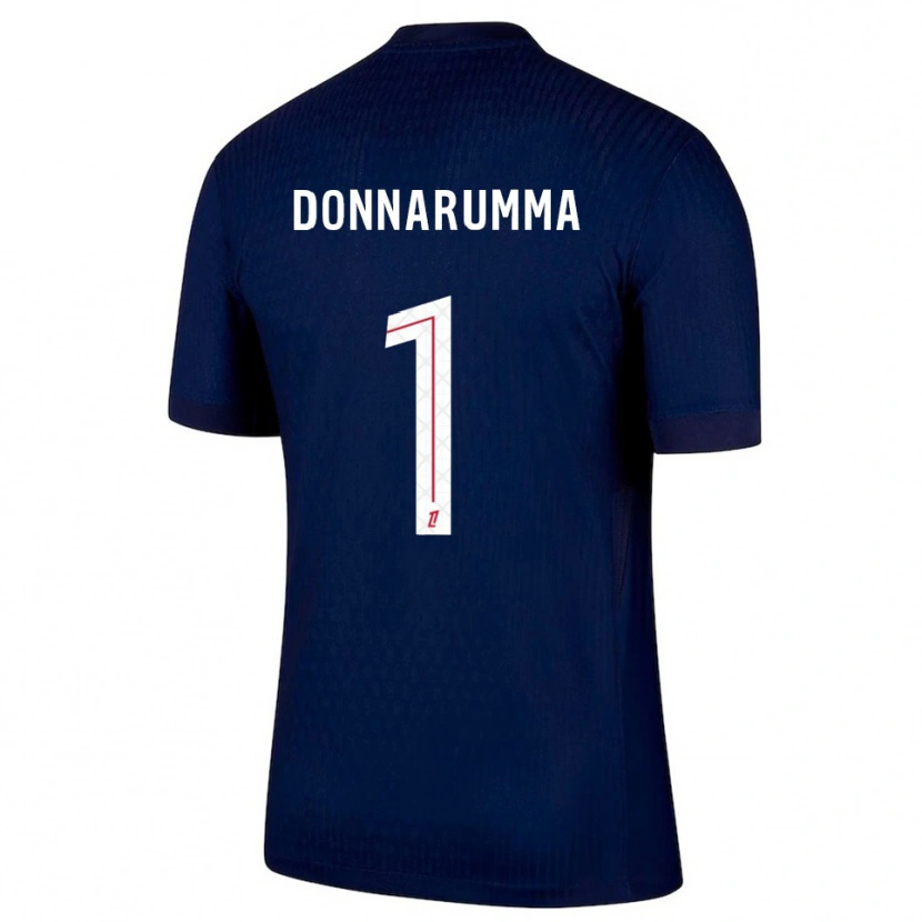 Danxen Kvinder Gianluigi Donnarumma #1 Navy Rød Hjemmebane Spillertrøjer 2025/26 Trøje T-Shirt