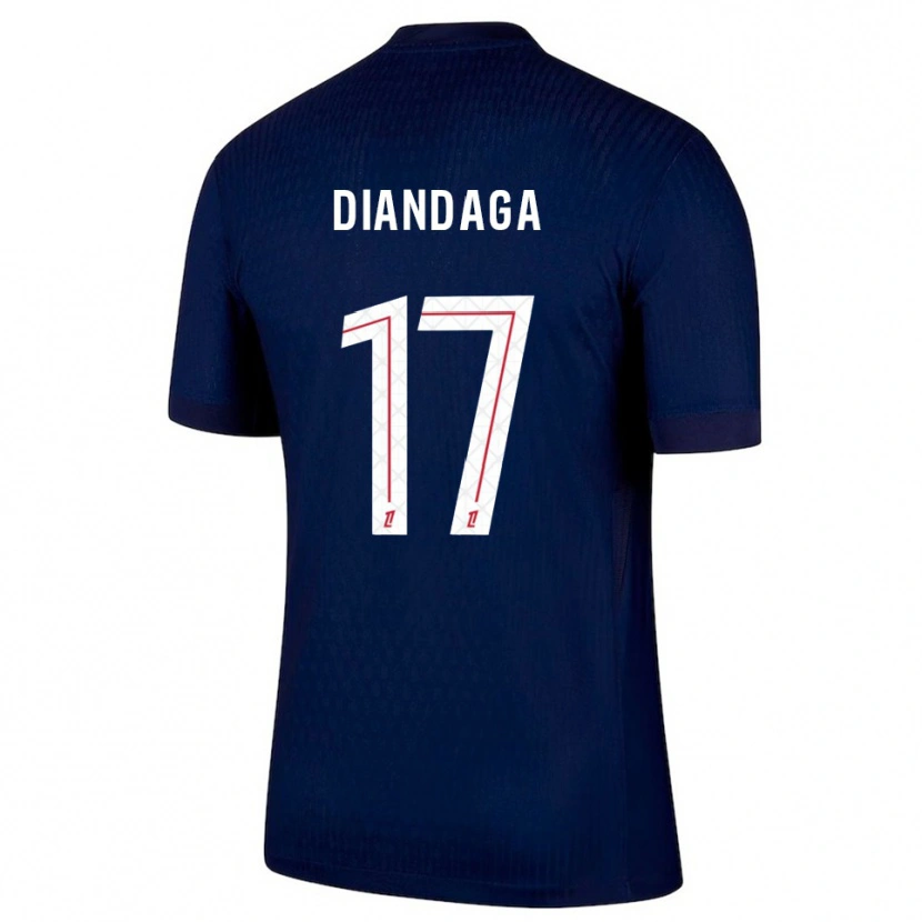 Danxen Kvinder Hermann Malonga #17 Navy Rød Hjemmebane Spillertrøjer 2025/26 Trøje T-Shirt