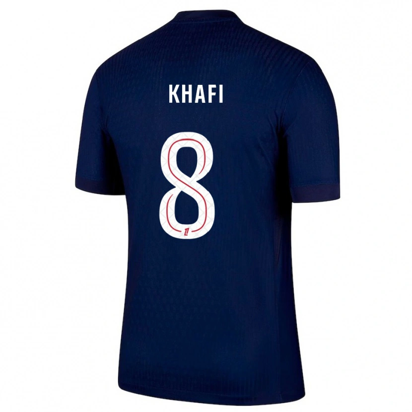 Danxen Kvinder Yanis Khafi #8 Navy Rød Hjemmebane Spillertrøjer 2025/26 Trøje T-Shirt