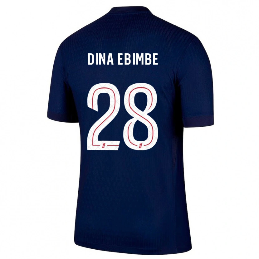 Danxen Kvinder Eric Junior Dina Ebimbe #28 Navy Rød Hjemmebane Spillertrøjer 2025/26 Trøje T-Shirt