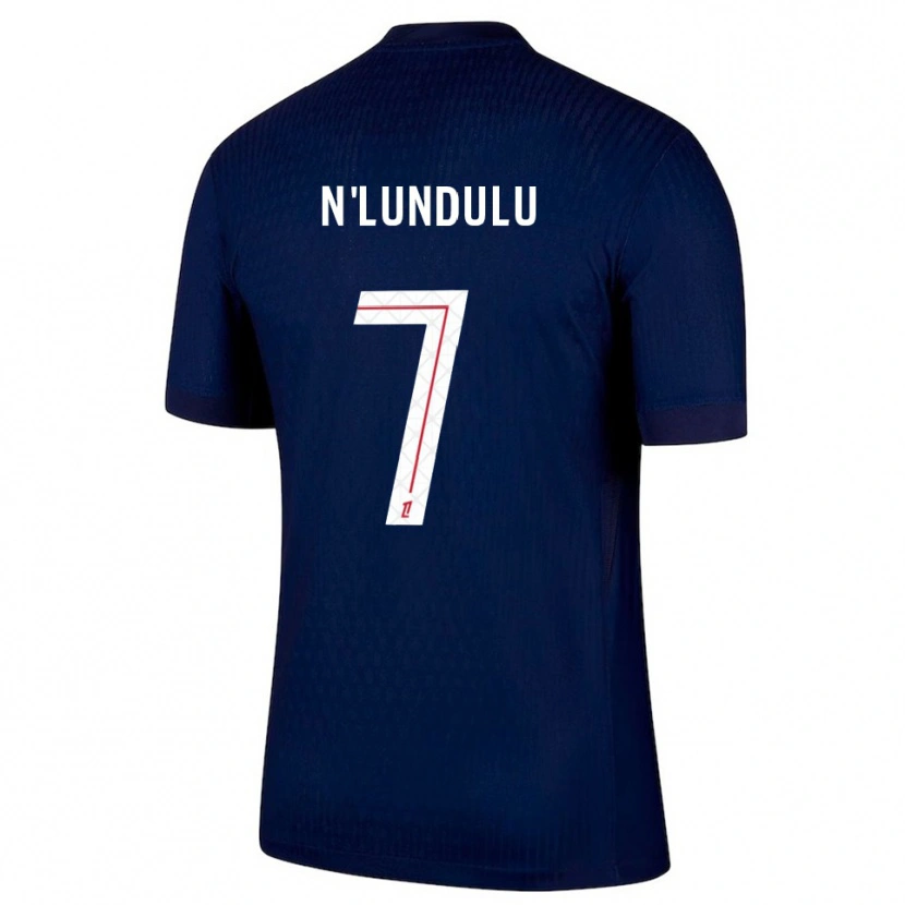Danxen Kvinder Gaël N'lundulu #7 Navy Rød Hjemmebane Spillertrøjer 2025/26 Trøje T-Shirt