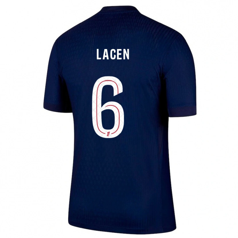 Danxen Kvinder Michaël Lacen #6 Navy Rød Hjemmebane Spillertrøjer 2025/26 Trøje T-Shirt