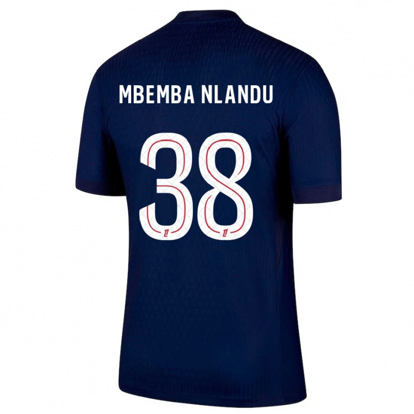 Danxen Kvinder Emmanuel Mbemba #38 Navy Rød Hjemmebane Spillertrøjer 2025/26 Trøje T-Shirt