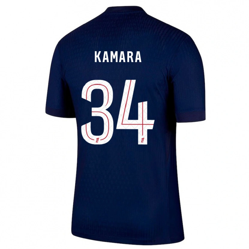 Danxen Kvinder Noham Kamara #34 Navy Rød Hjemmebane Spillertrøjer 2025/26 Trøje T-Shirt