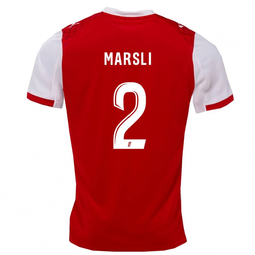 Danxen Kvinder Adam Marsli #2 Rød Hvid Hjemmebane Spillertrøjer 2025/26 Trøje T-Shirt