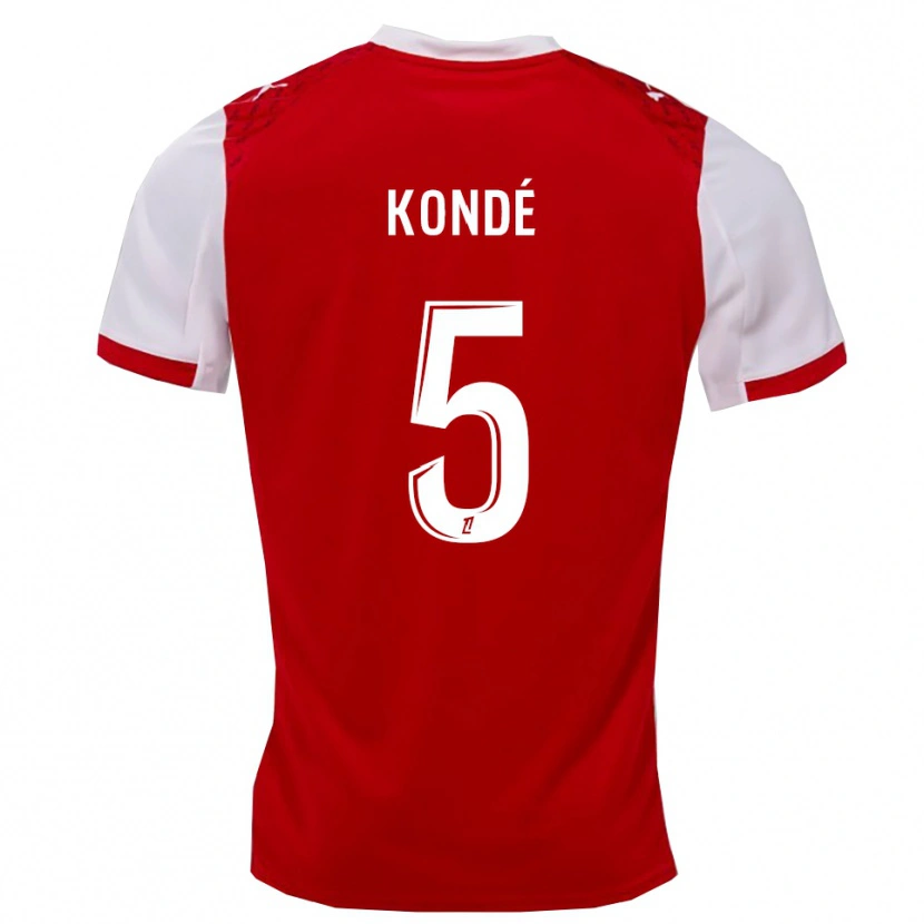 Danxen Kvinder Jean-Charles Kondé #5 Rød Hvid Hjemmebane Spillertrøjer 2025/26 Trøje T-Shirt
