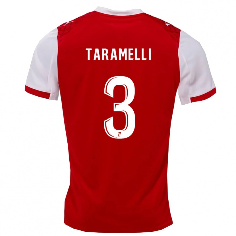 Danxen Kvinder Valentin Taramelli #3 Rød Hvid Hjemmebane Spillertrøjer 2025/26 Trøje T-Shirt
