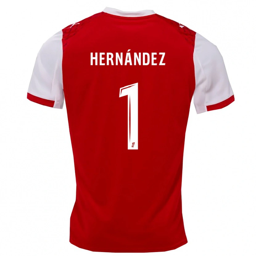 Danxen Kvinder Melvin Hernández #1 Rød Hvid Hjemmebane Spillertrøjer 2025/26 Trøje T-Shirt