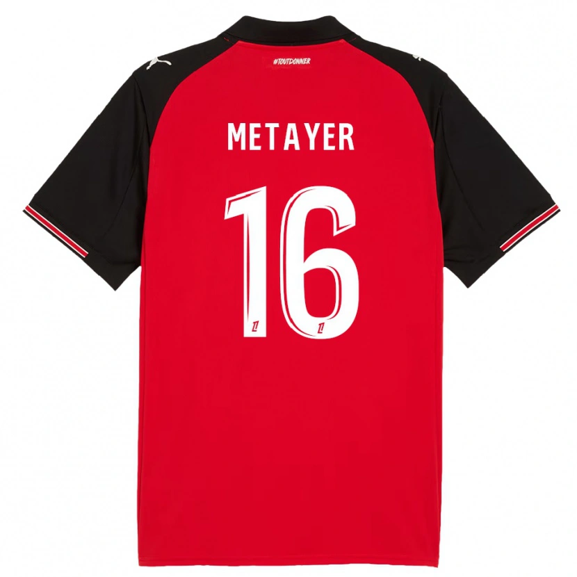 Danxen Kvinder Maxence Metayer #16 Rød Sort Hjemmebane Spillertrøjer 2025/26 Trøje T-Shirt