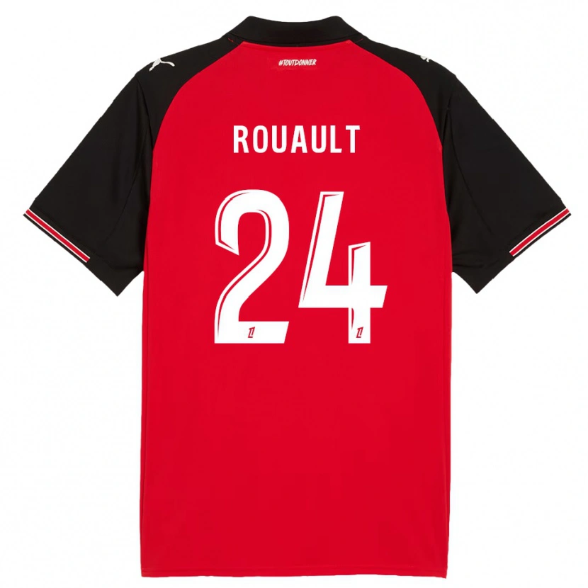 Danxen Kvinder Anthony Rouault #24 Rød Sort Hjemmebane Spillertrøjer 2025/26 Trøje T-Shirt