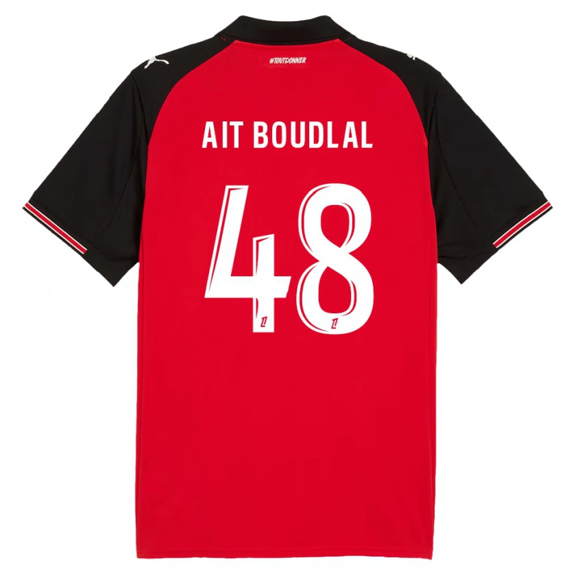Danxen Kvinder Abdelhamid Ait Boudlal #48 Rød Sort Hjemmebane Spillertrøjer 2025/26 Trøje T-Shirt