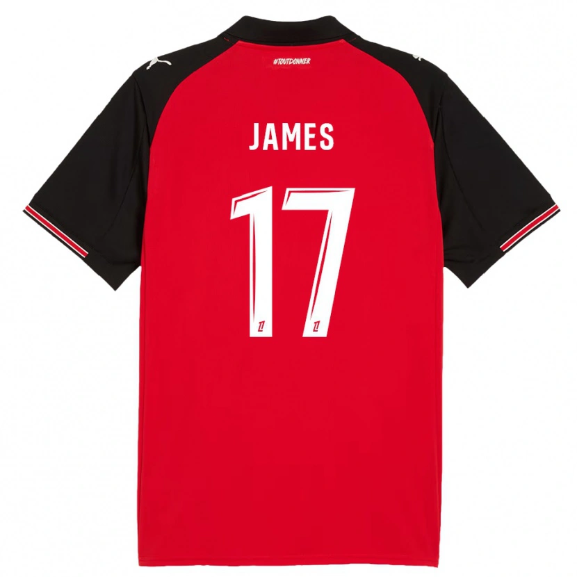 Danxen Kvinder Jordan James #17 Rød Sort Hjemmebane Spillertrøjer 2025/26 Trøje T-Shirt