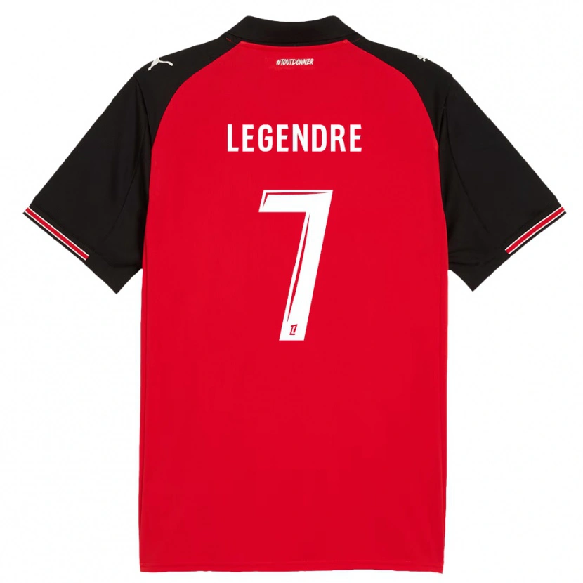 Danxen Kvinder Elías Legendre #7 Rød Sort Hjemmebane Spillertrøjer 2025/26 Trøje T-Shirt