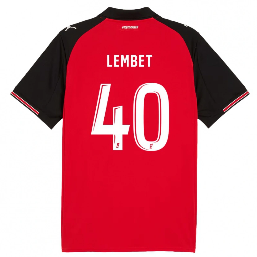 Danxen Kvinder Geoffrey Lembet #40 Rød Sort Hjemmebane Spillertrøjer 2025/26 Trøje T-Shirt