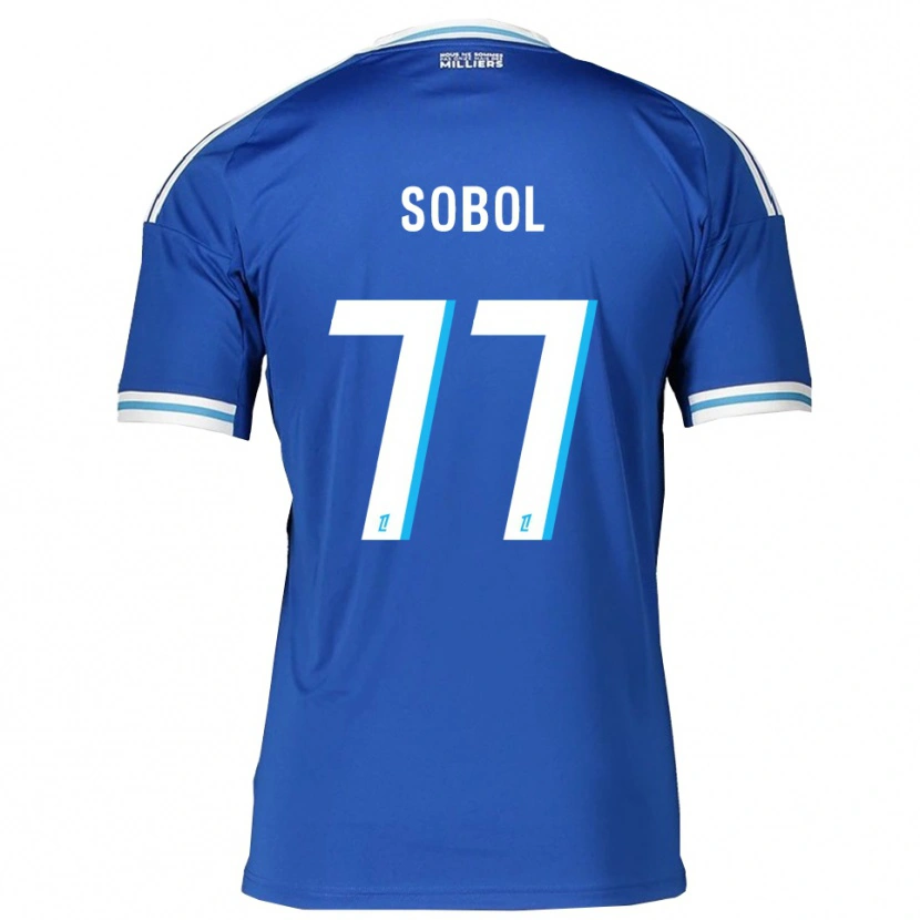 Danxen Kvinder Eduard Sobol #77 Blå Hvid Hjemmebane Spillertrøjer 2025/26 Trøje T-Shirt