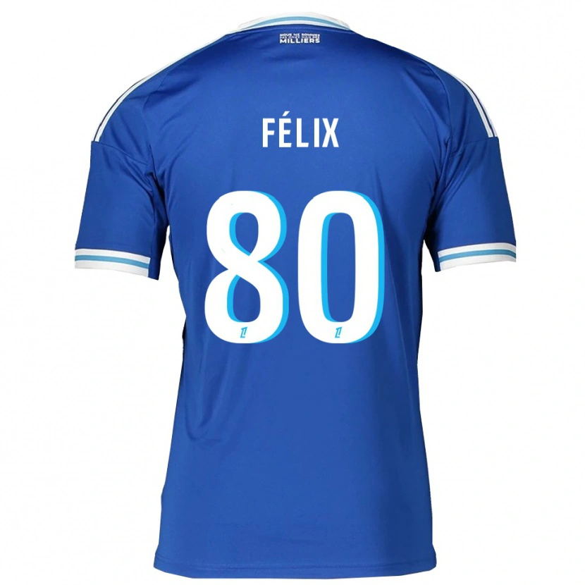 Danxen Kvinder Félix Lemaréchal #80 Blå Hvid Hjemmebane Spillertrøjer 2025/26 Trøje T-Shirt