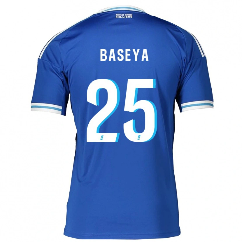 Danxen Kvinder Steven Baseya #25 Blå Hvid Hjemmebane Spillertrøjer 2025/26 Trøje T-Shirt