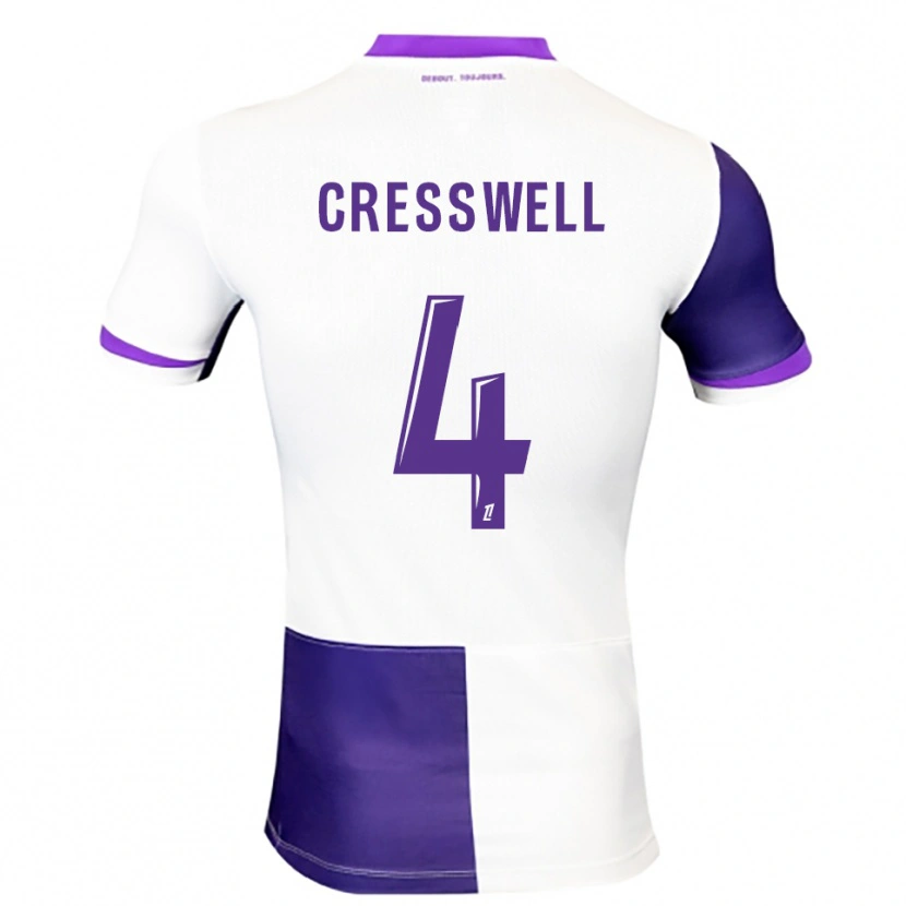 Danxen Kvinder Charlie Cresswell #4 Lilla Hvid Hjemmebane Spillertrøjer 2025/26 Trøje T-Shirt