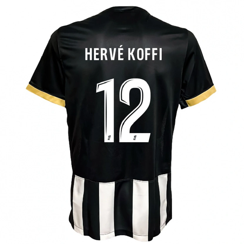 Danxen Kvinder Hervé Koffi #12 Sort Hvid Hjemmebane Spillertrøjer 2025/26 Trøje T-Shirt