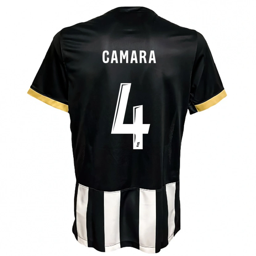 Danxen Kvinder Ousmane Camara #4 Sort Hvid Hjemmebane Spillertrøjer 2025/26 Trøje T-Shirt