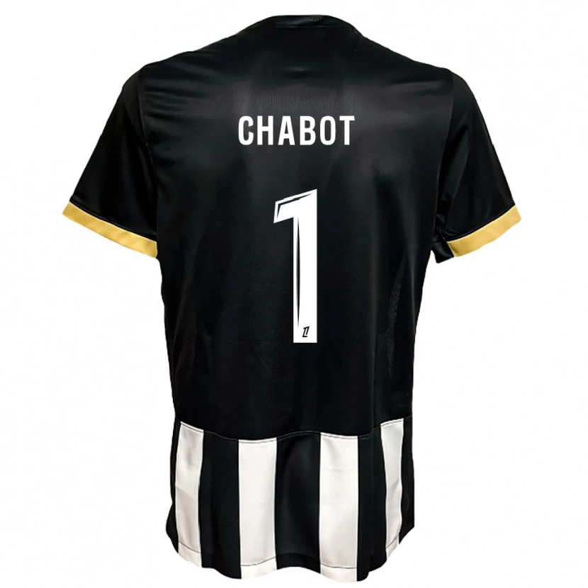 Danxen Kvinder Max-Edgar Chabot #1 Sort Hvid Hjemmebane Spillertrøjer 2025/26 Trøje T-Shirt