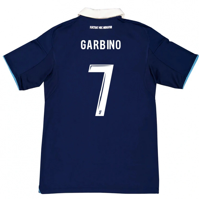 Danxen Kvinder Maëlle Garbino #7 Mørkeblå Hvid Hjemmebane Spillertrøjer 2025/26 Trøje T-Shirt