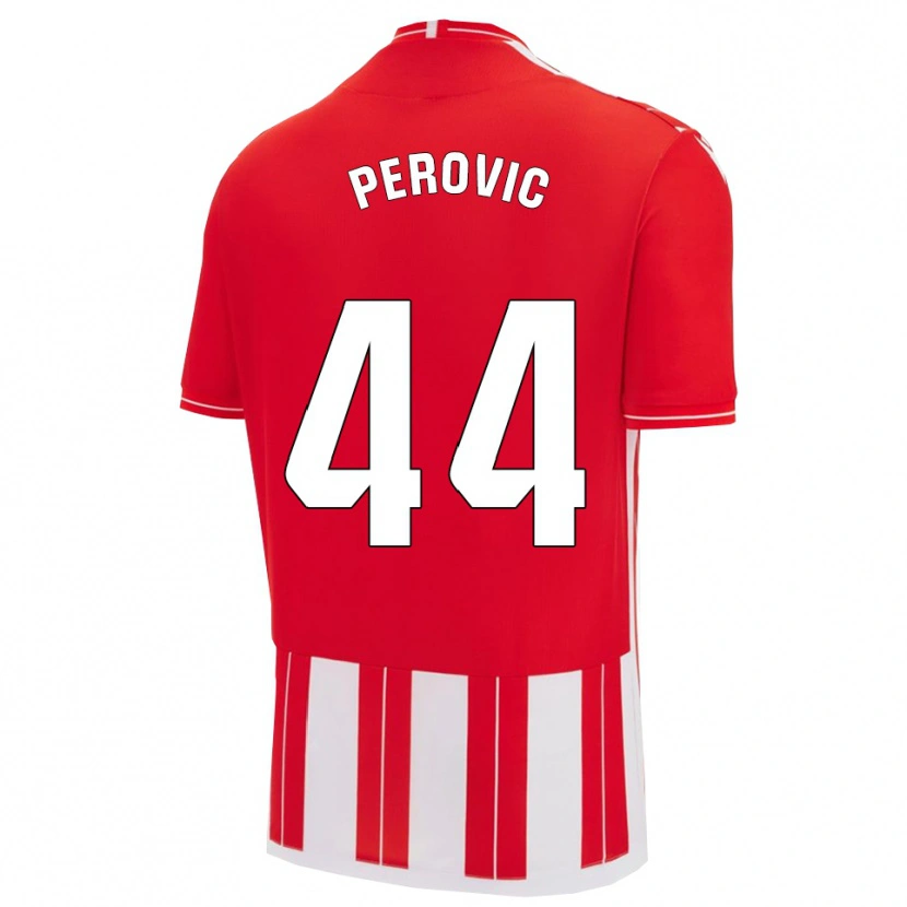Danxen Kvinder Marko Perovic #44 Rød Hvid Hjemmebane Spillertrøjer 2025/26 Trøje T-Shirt