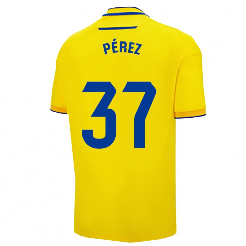 Danxen Kvinder David Pérez #37 Gul Navy Hjemmebane Spillertrøjer 2025/26 Trøje T-Shirt