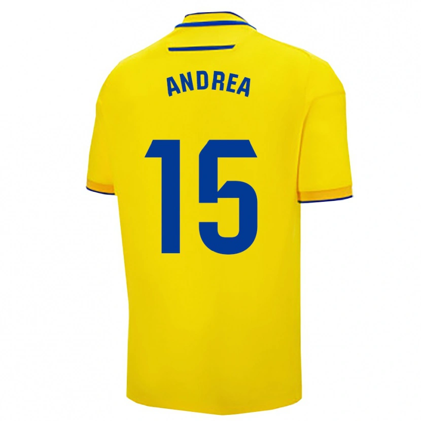 Danxen Kvinder Andrea Sánchez Moreno #15 Gul Navy Hjemmebane Spillertrøjer 2025/26 Trøje T-Shirt