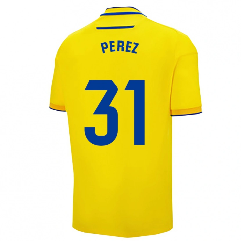 Danxen Kvinder Ángel Pérez #31 Gul Navy Hjemmebane Spillertrøjer 2025/26 Trøje T-Shirt
