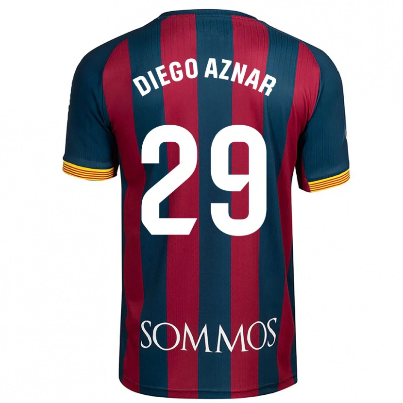 Danxen Kvinder Diego Aznar #29 Navy Blå Rød Hjemmebane Spillertrøjer 2025/26 Trøje T-Shirt