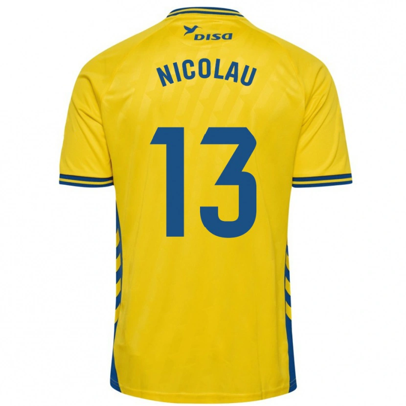 Danxen Kvinder Nacho Nicolau #13 Gul Blå Hjemmebane Spillertrøjer 2025/26 Trøje T-Shirt