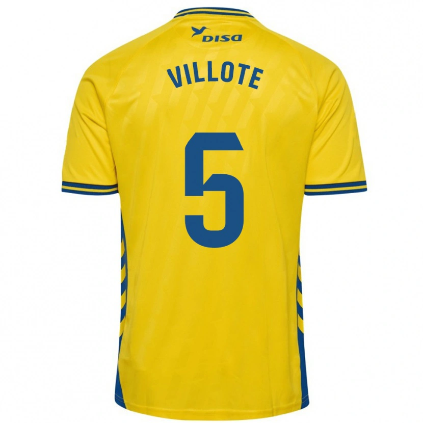 Danxen Kvinder Víctor Villote #5 Gul Blå Hjemmebane Spillertrøjer 2025/26 Trøje T-Shirt
