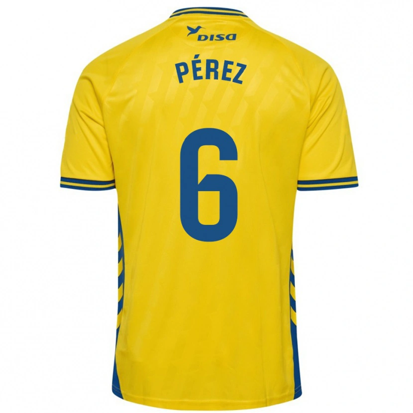 Danxen Kvinder Yoni Pérez #6 Gul Blå Hjemmebane Spillertrøjer 2025/26 Trøje T-Shirt