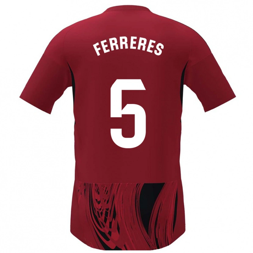 Danxen Kvinder Manolo Ferreres #5 Rød Sort Hjemmebane Spillertrøjer 2025/26 Trøje T-Shirt
